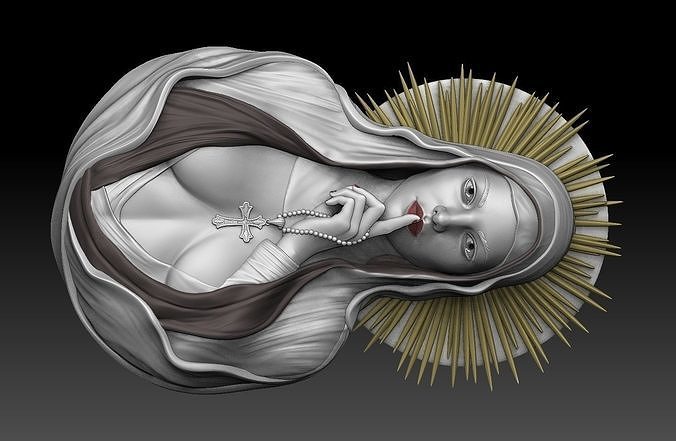 beautiful  nun pendant 3dmodel  3D print model