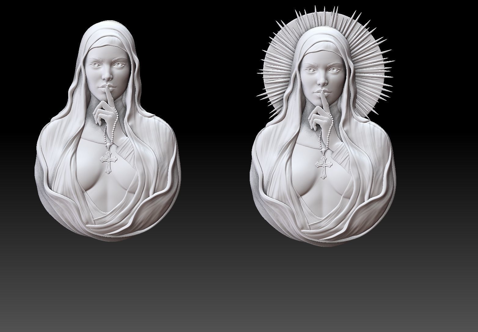 beautiful  nun pendant 3dmodel  3D print model_6