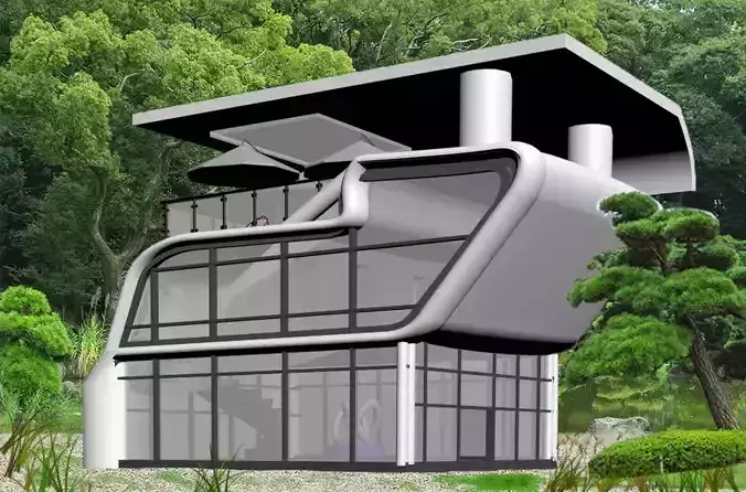 Predio Comercial Modelo Futuristico