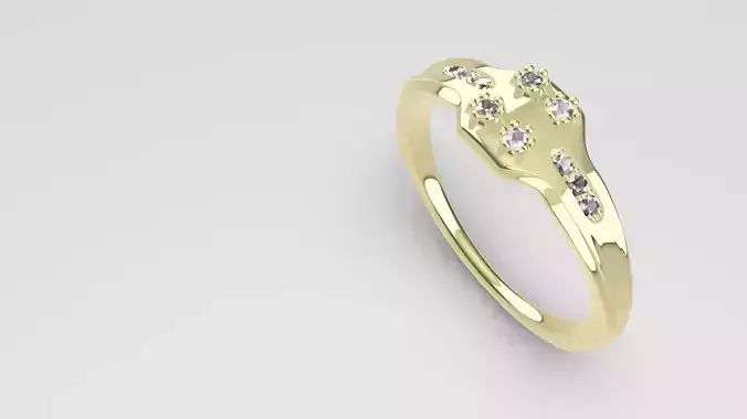 Jewelry gold ring with diamonds