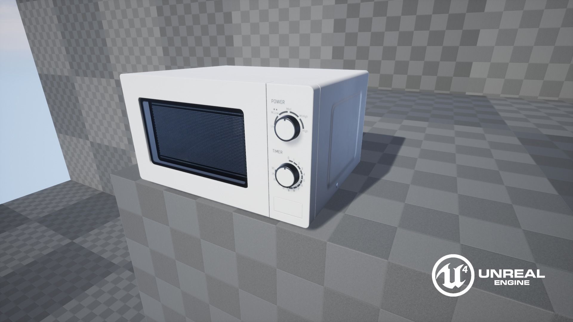 Microwave Low-poly 3D model_15