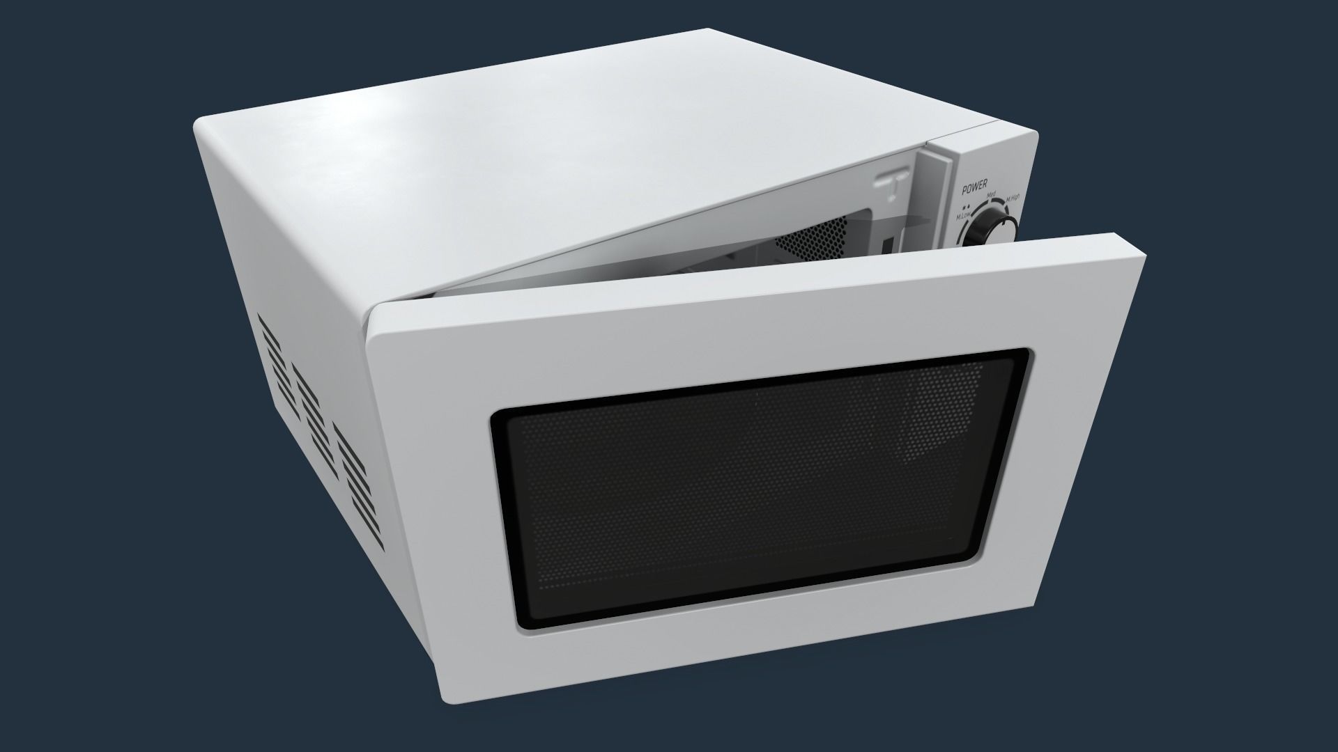 Microwave Low-poly 3D model_3