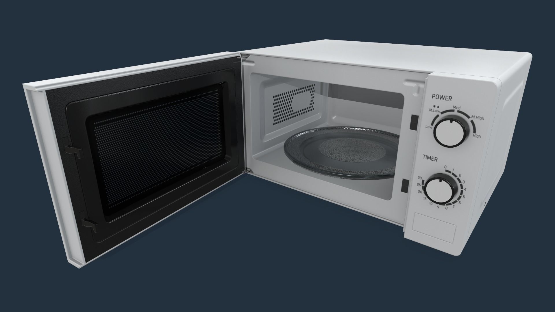 Microwave Low-poly 3D model_2