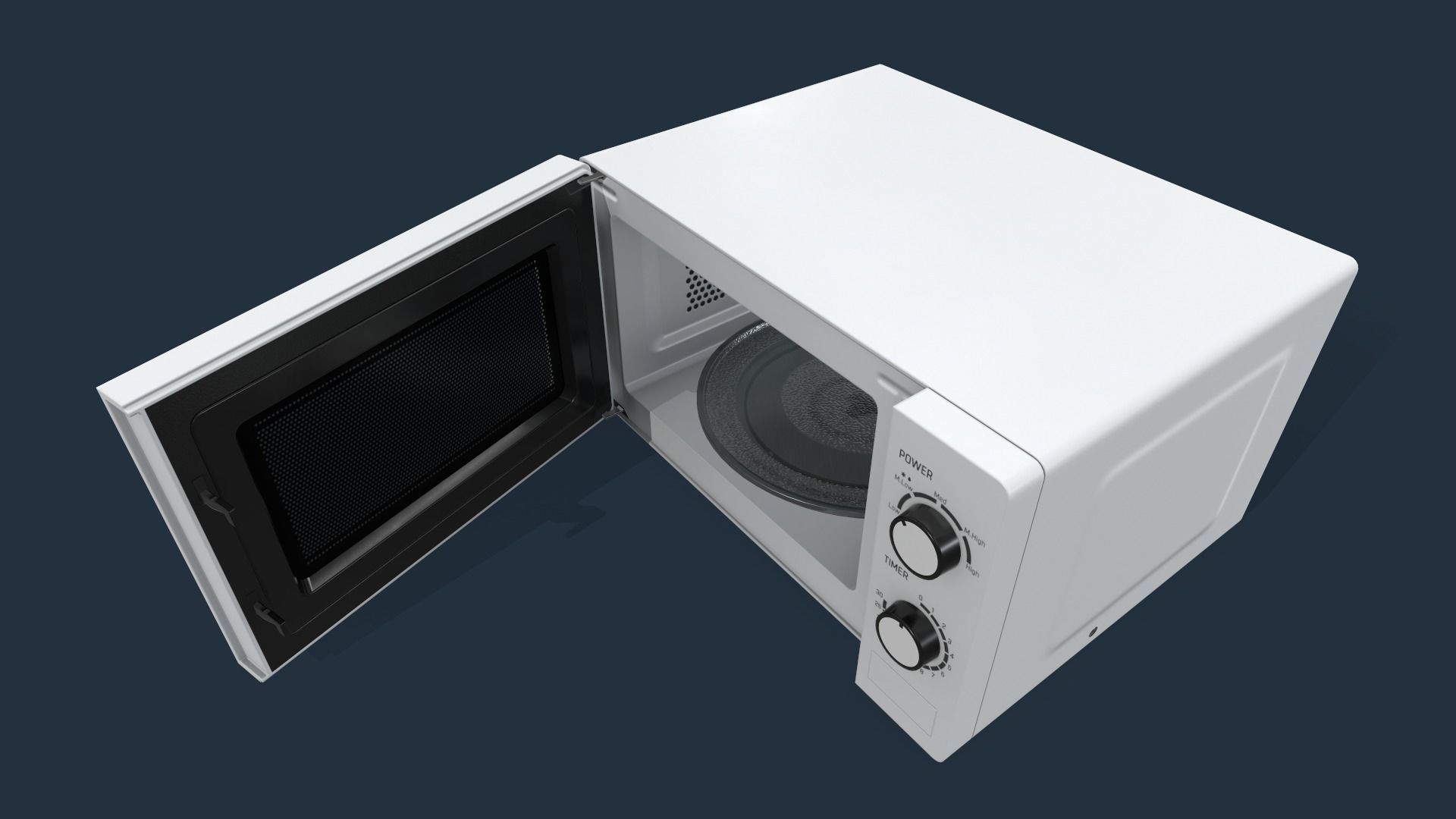 Microwave Low-poly 3D model_10