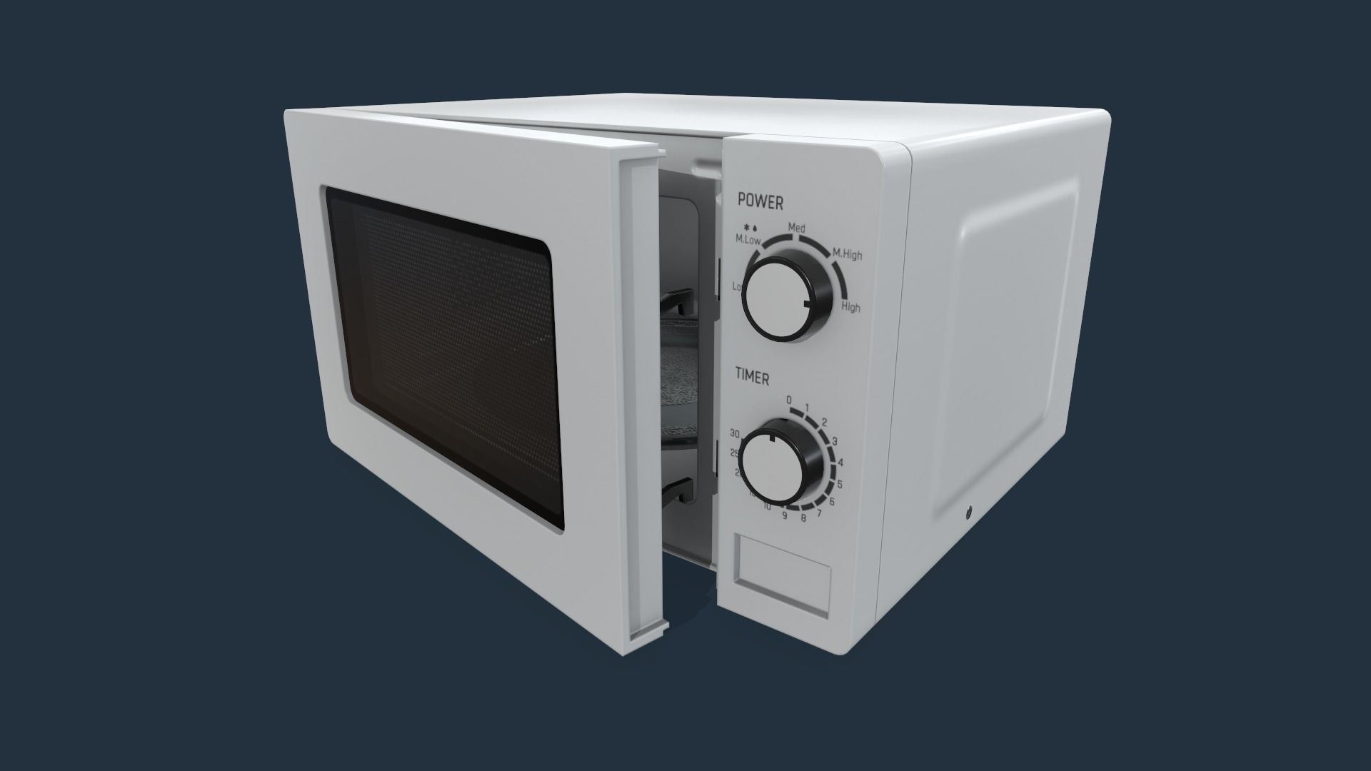 Microwave Low-poly 3D model_8