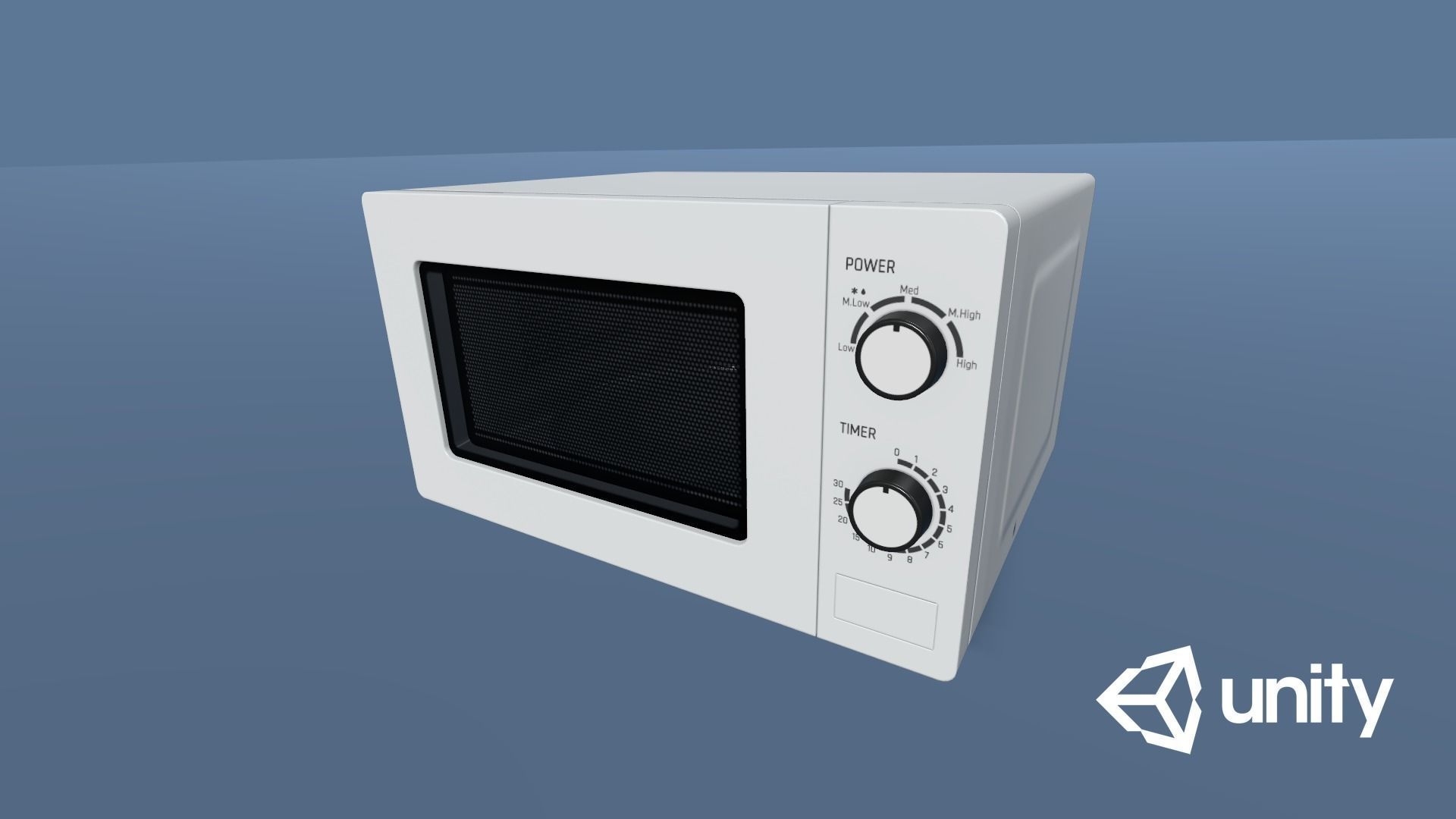 Microwave Low-poly 3D model_14