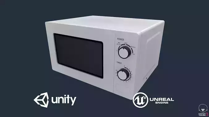 Microwave Low-poly 3D model