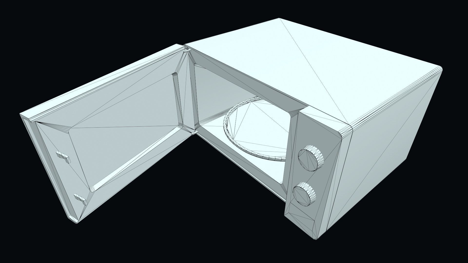 Microwave Low-poly 3D model_11