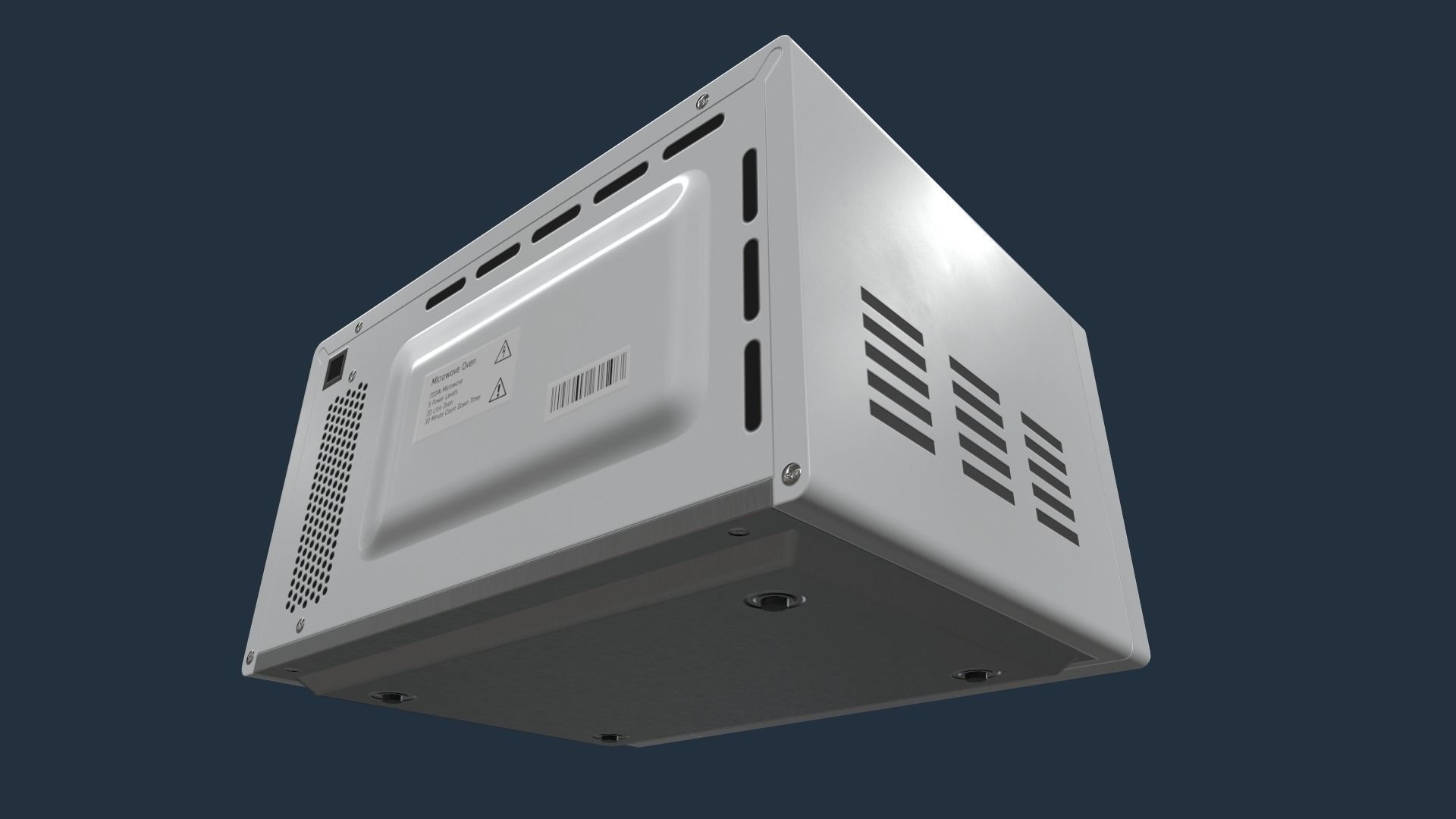Microwave Low-poly 3D model_5