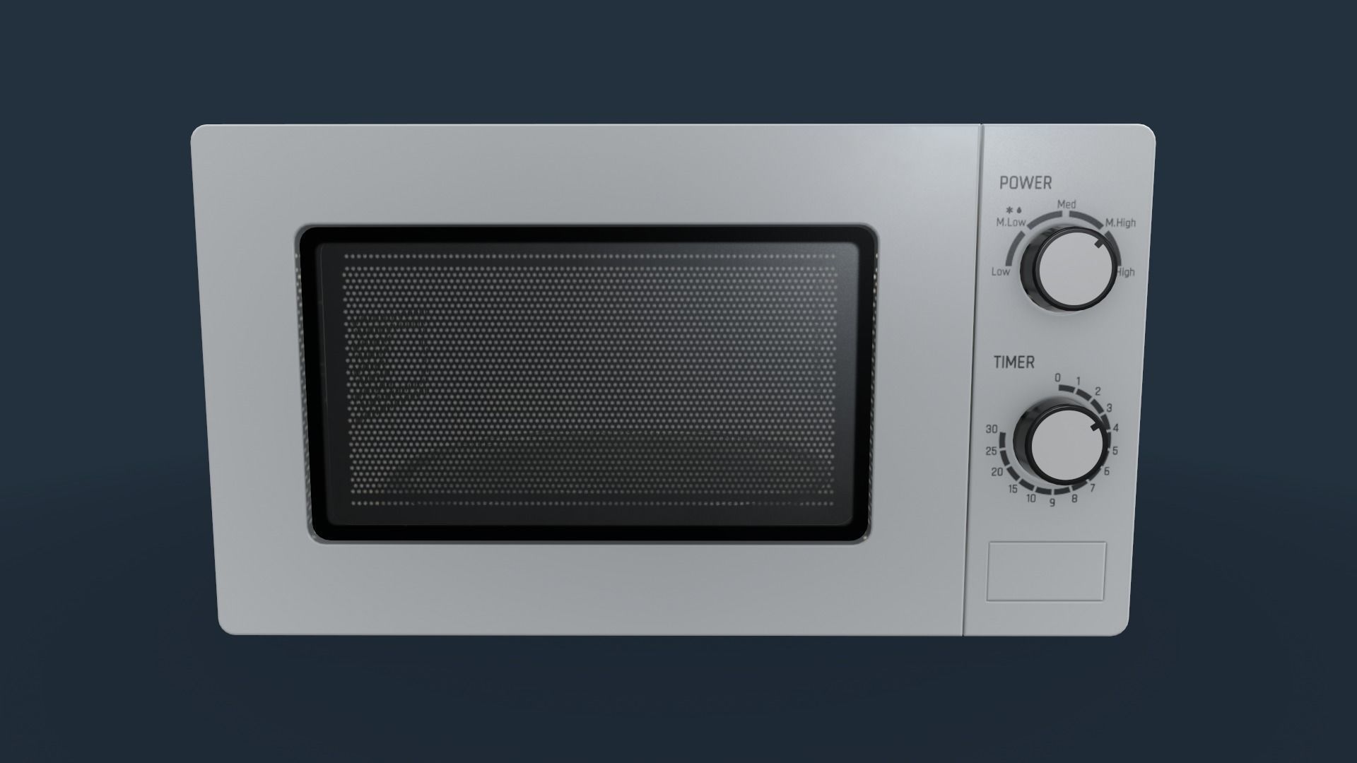 Microwave Low-poly 3D model_7