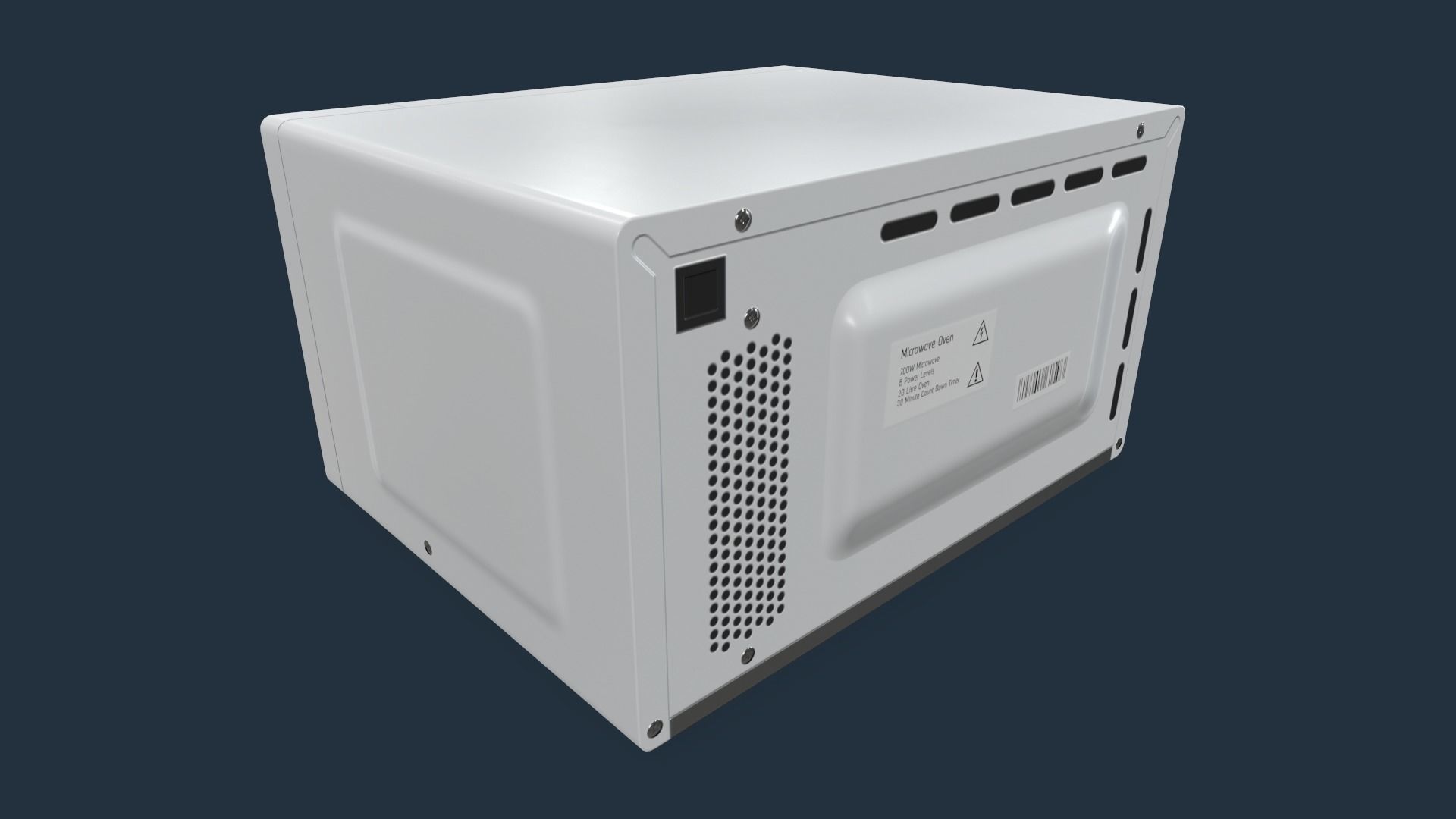 Microwave Low-poly 3D model_4