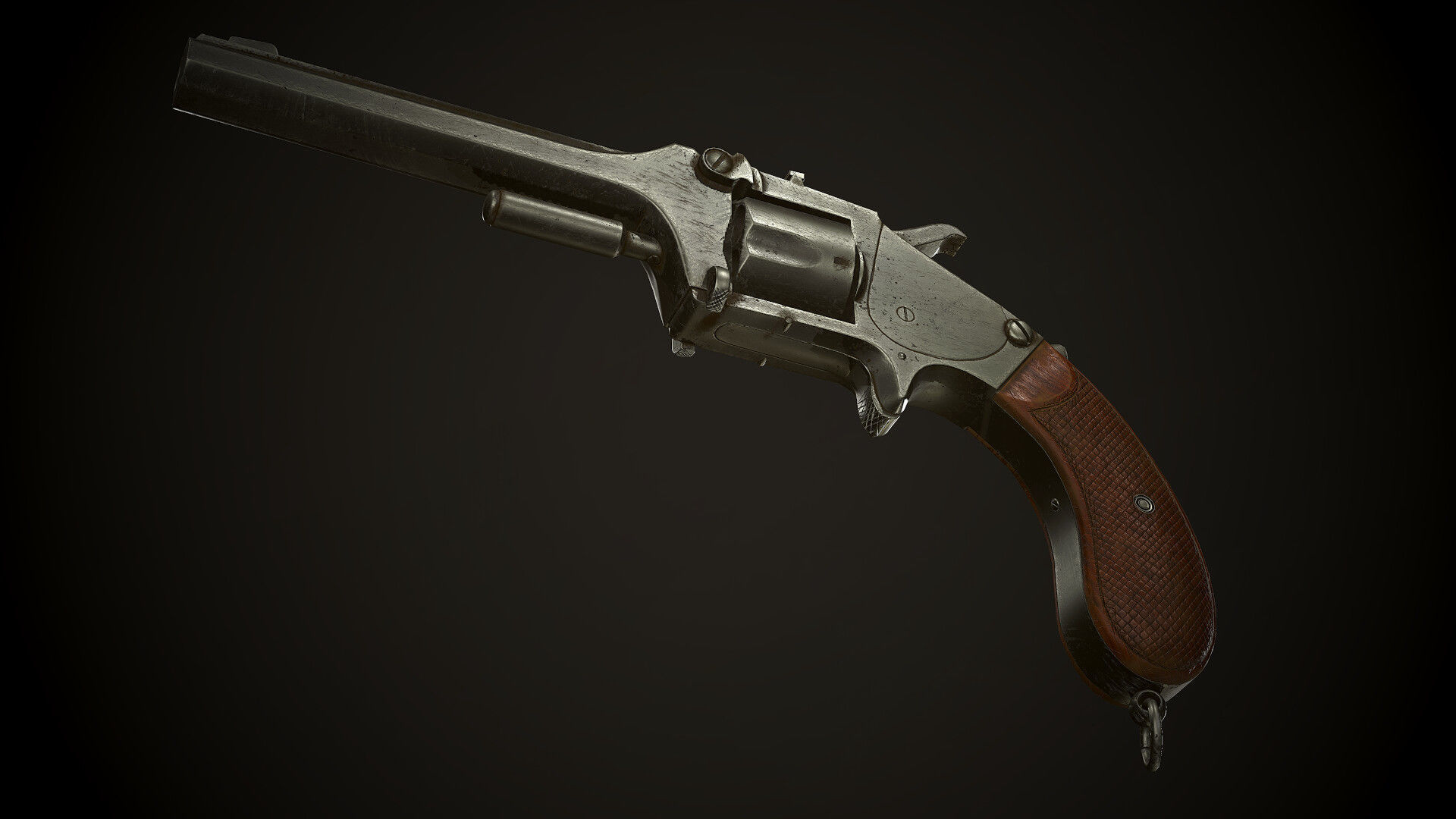 Revolver Saxon Reichsrevolver M1873 Low-poly 3D model_2