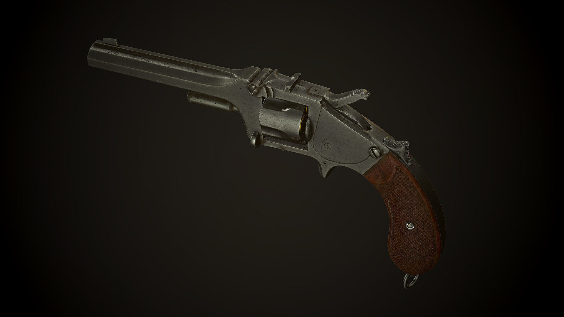 Revolver Saxon Reichsrevolver M1873 Low-poly 3D model_3