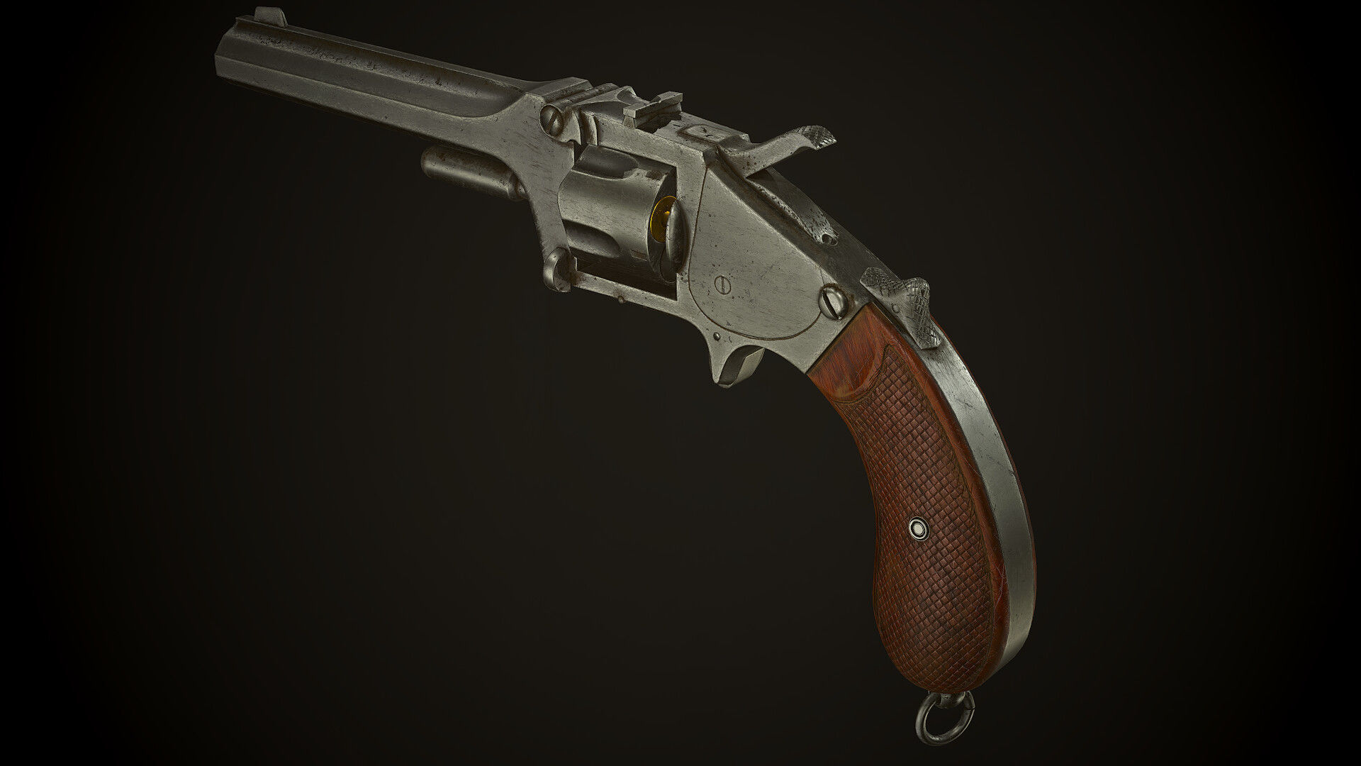 Revolver Saxon Reichsrevolver M1873 Low-poly 3D model_1