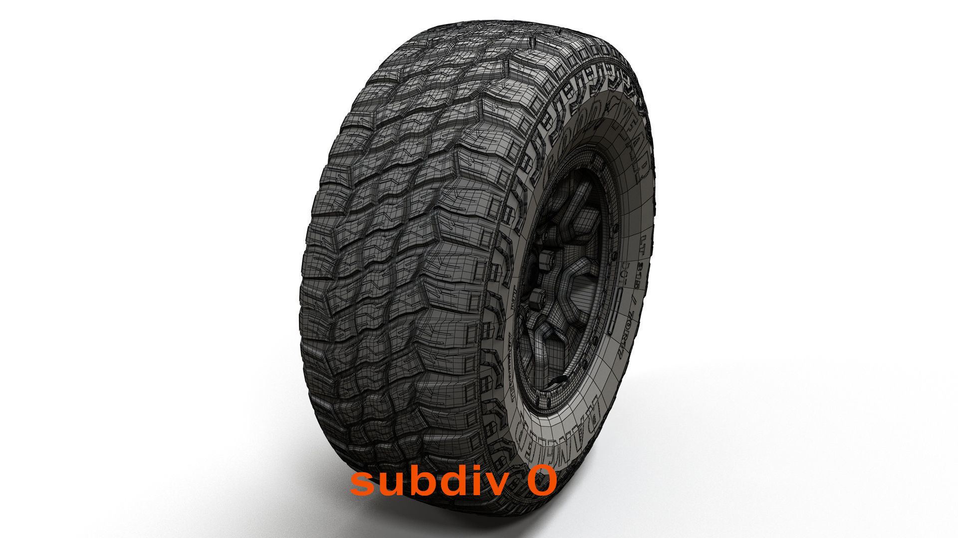 Offroad custom 4x4  wheel 3D model_10