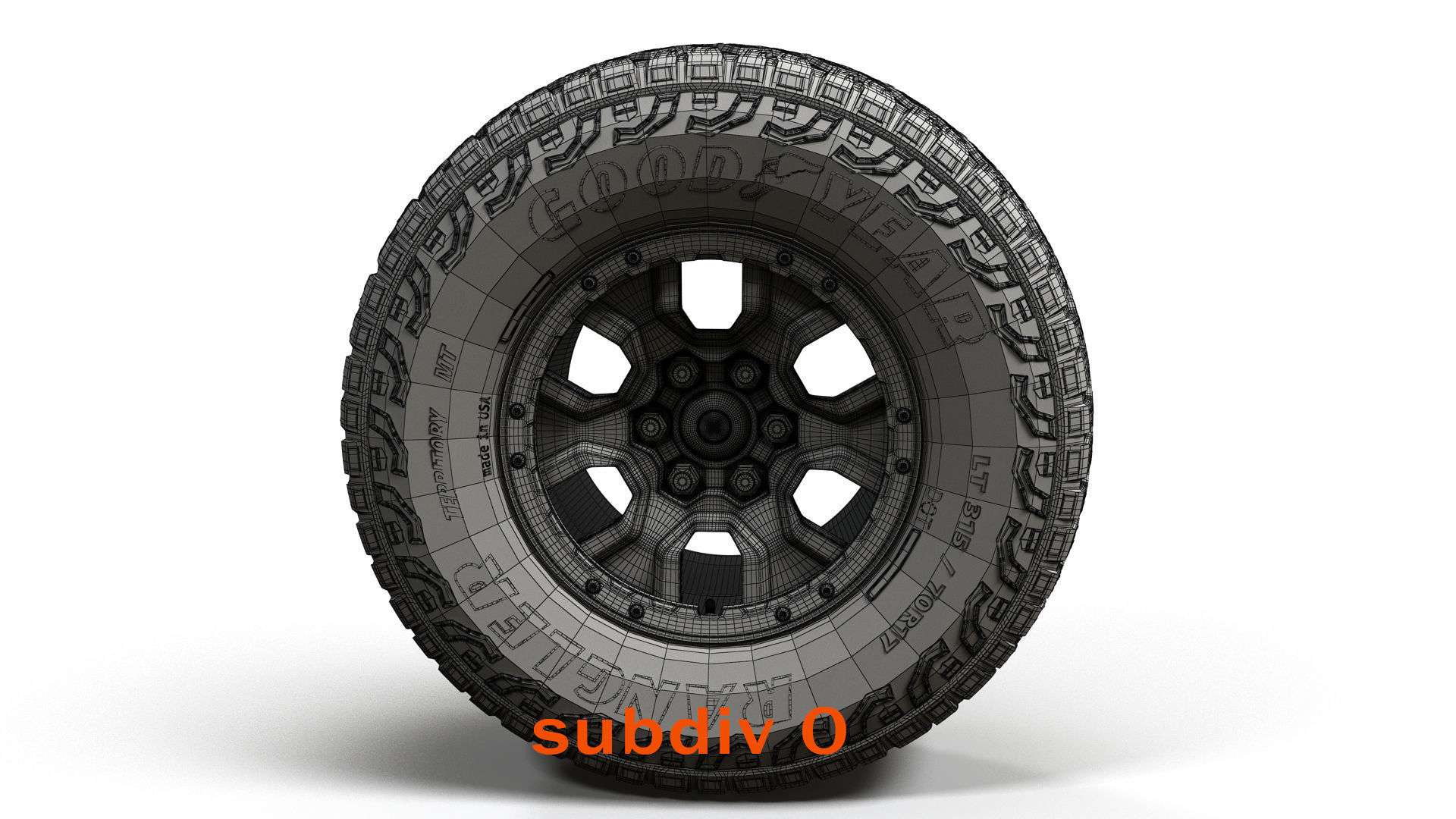Offroad custom 4x4  wheel 3D model_9