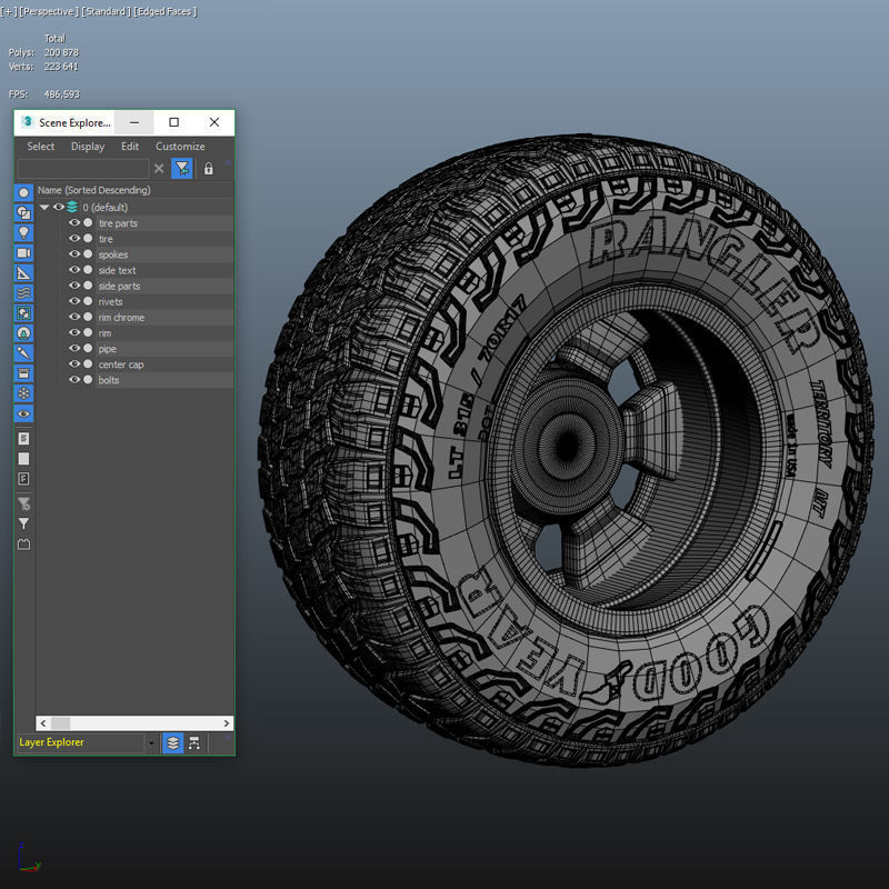 Offroad custom 4x4  wheel 3D model_12