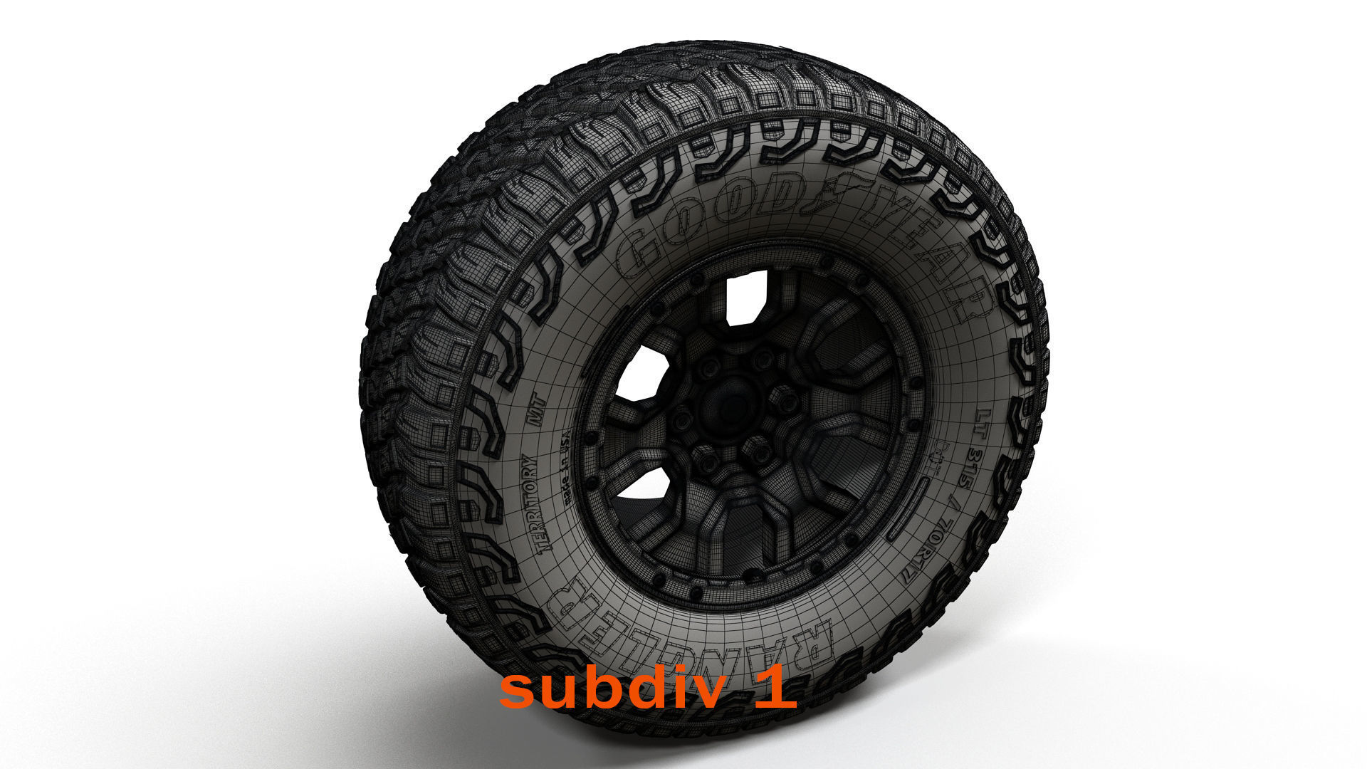 Offroad custom 4x4  wheel 3D model_5