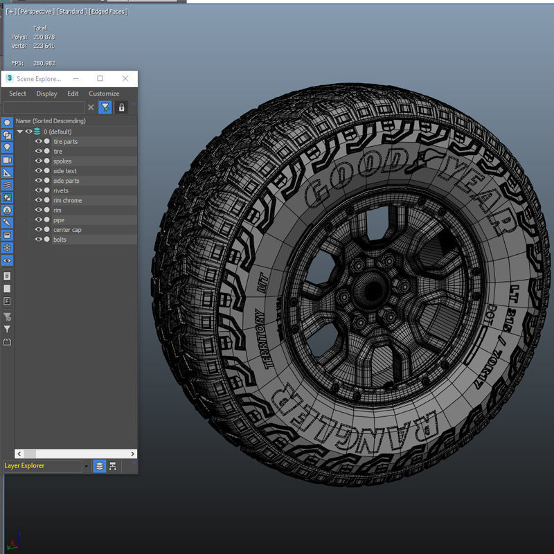 Offroad custom 4x4  wheel 3D model_11