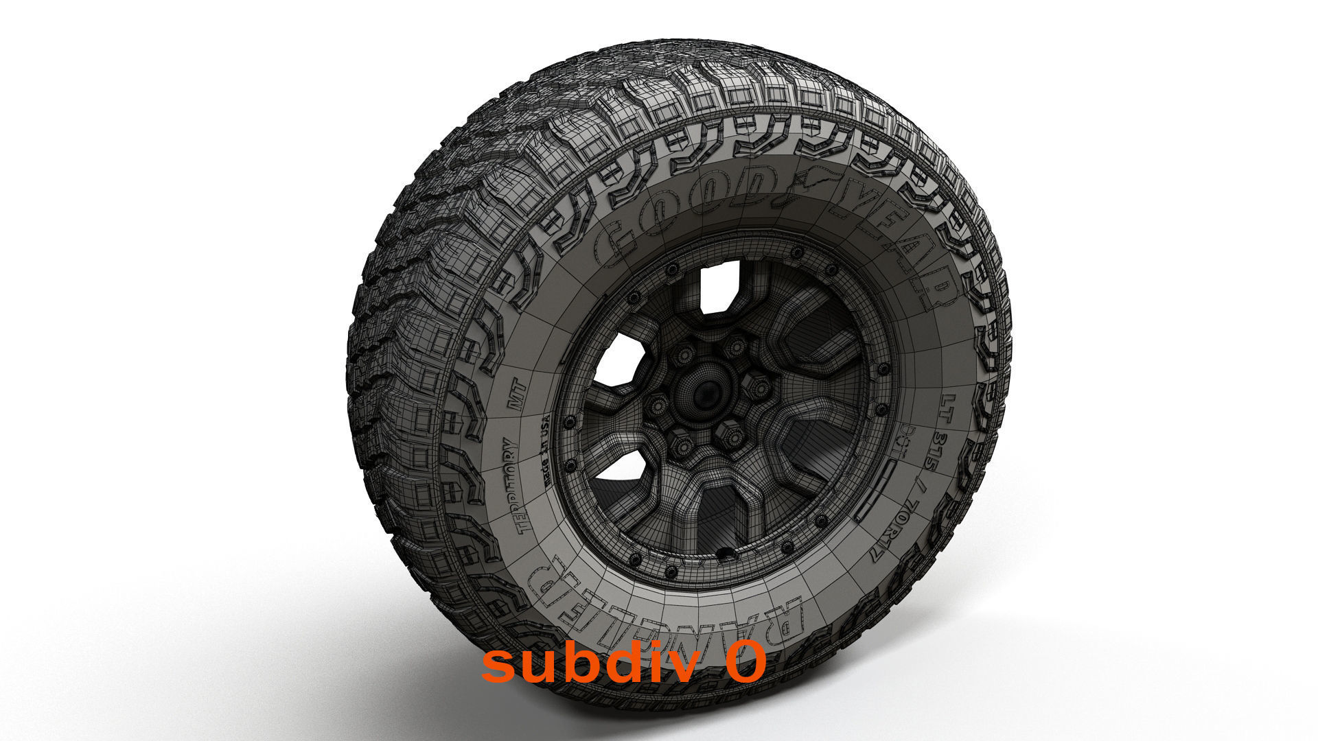 Offroad custom 4x4  wheel 3D model_8