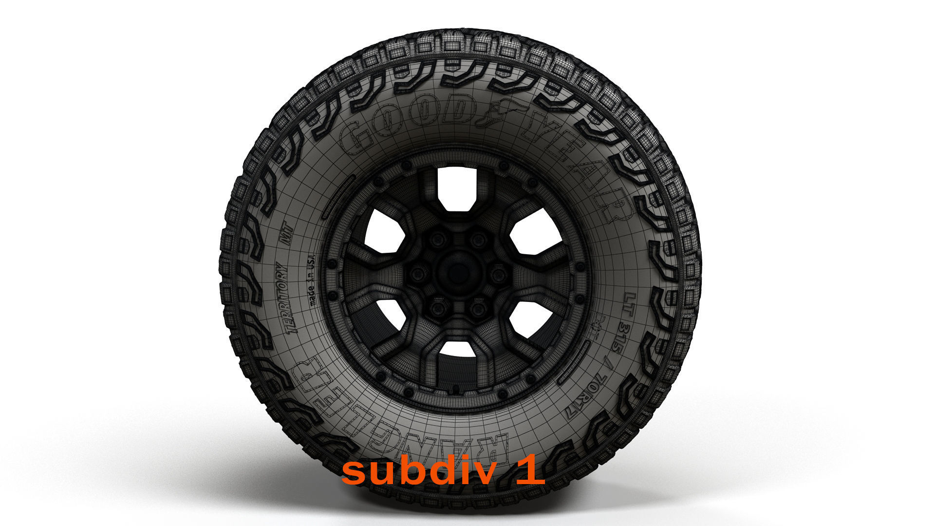 Offroad custom 4x4  wheel 3D model_6