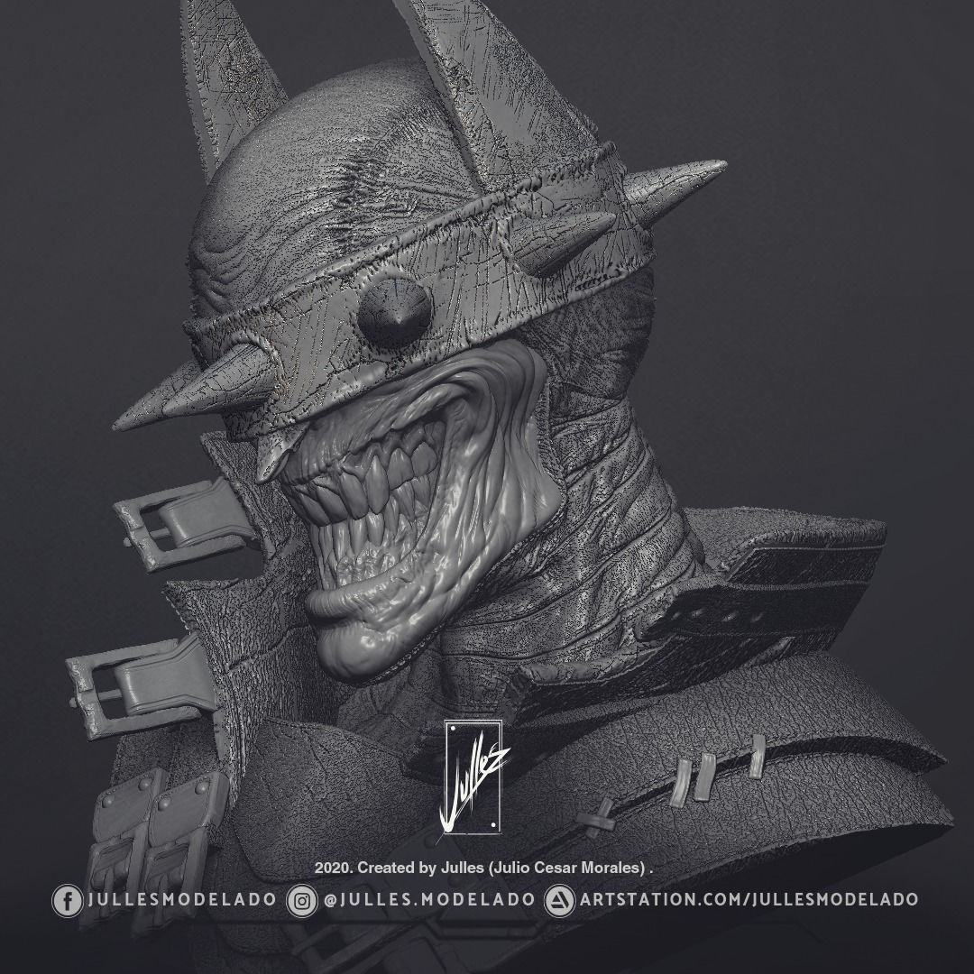 Batman Who Laughs Bust01 3D print model_2