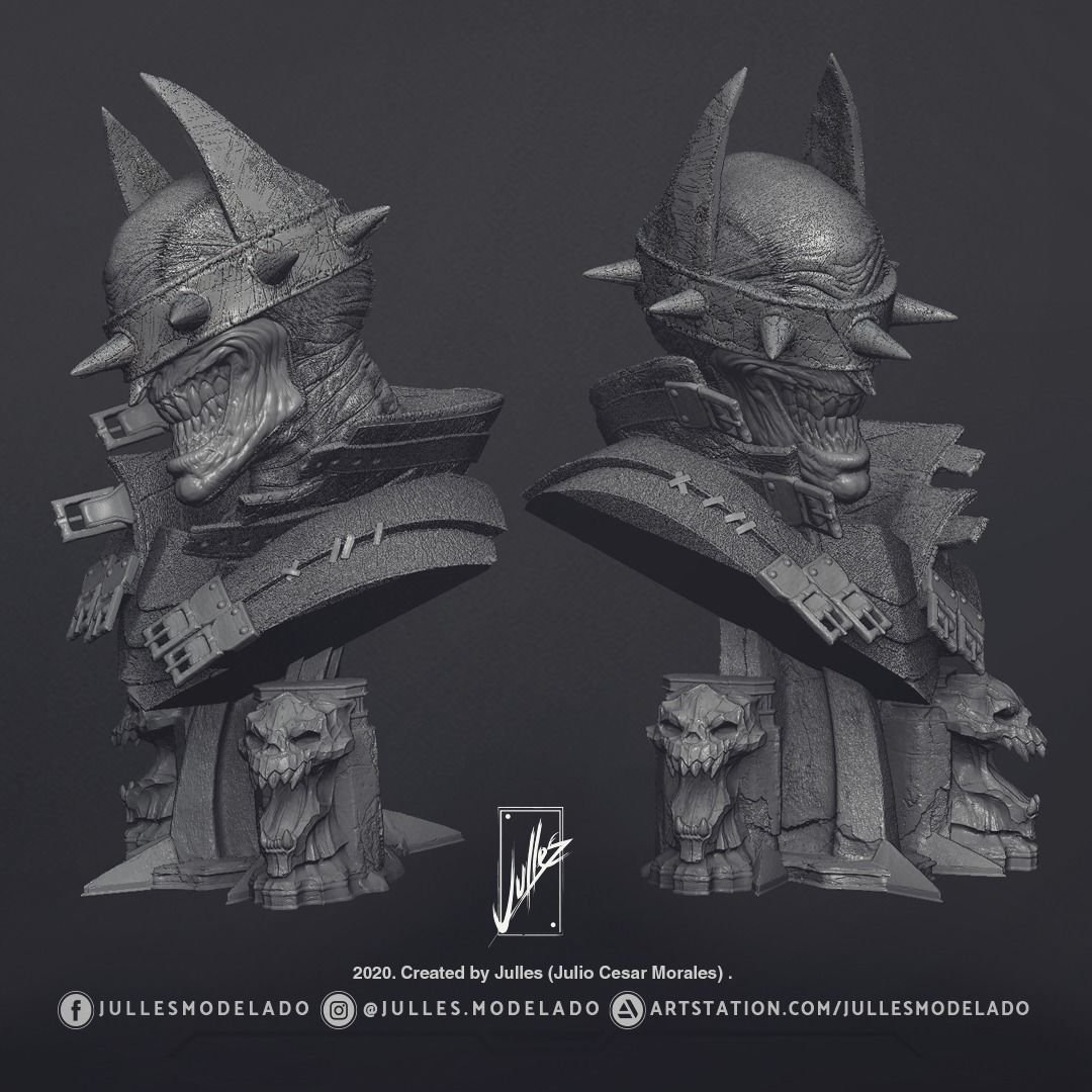 Batman Who Laughs Bust01 3D print model_1