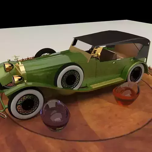 Chinese gold ingot with Antique car