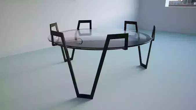 Modern glass round table