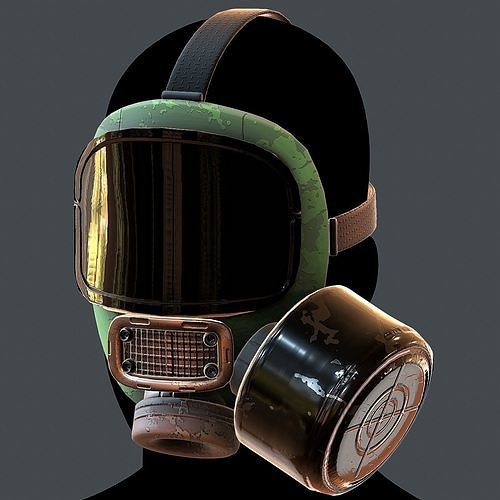 Gas mask helmet 3d model scifi Low-poly  Low-poly 3D model