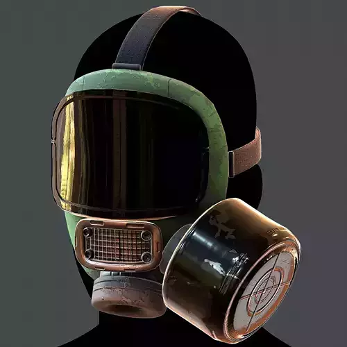Gas mask helmet 3d model scifi Low-poly 