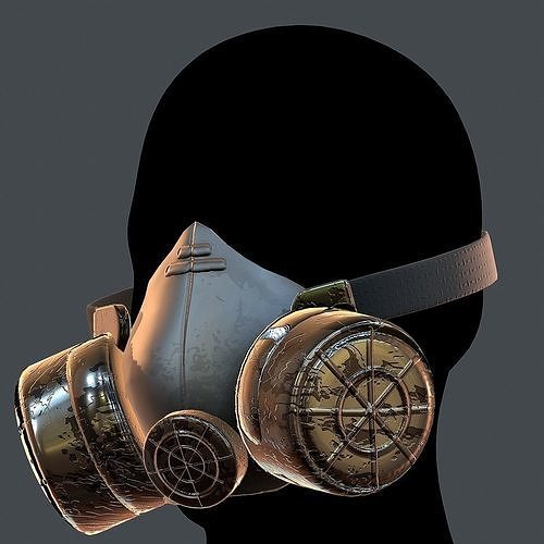 Gas mask helmet 3d model scifi Low-poly Low-poly 3D model Low-poly 3D model