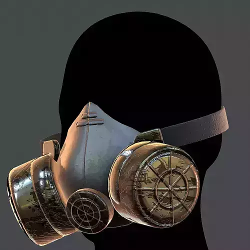 Gas mask helmet 3d model scifi Low-poly Low-poly 3D model Low-poly 3D model