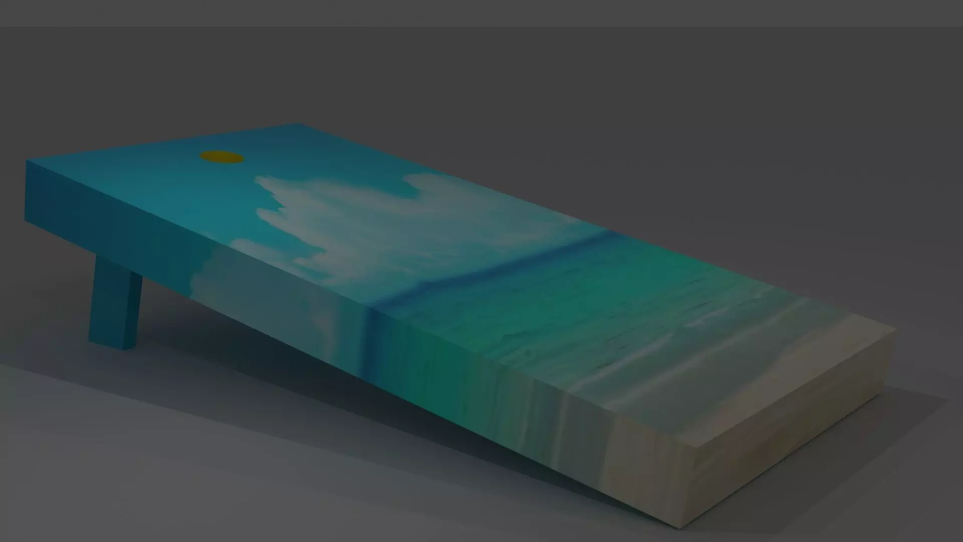 CORNBORD cornhole board with ocean Free low-poly 3D model