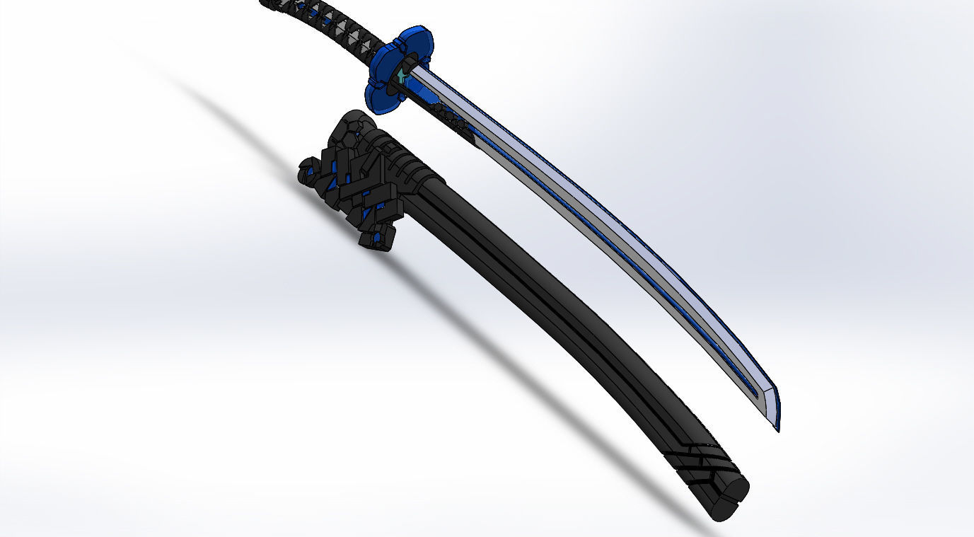Katana samurai sword 3D model_1