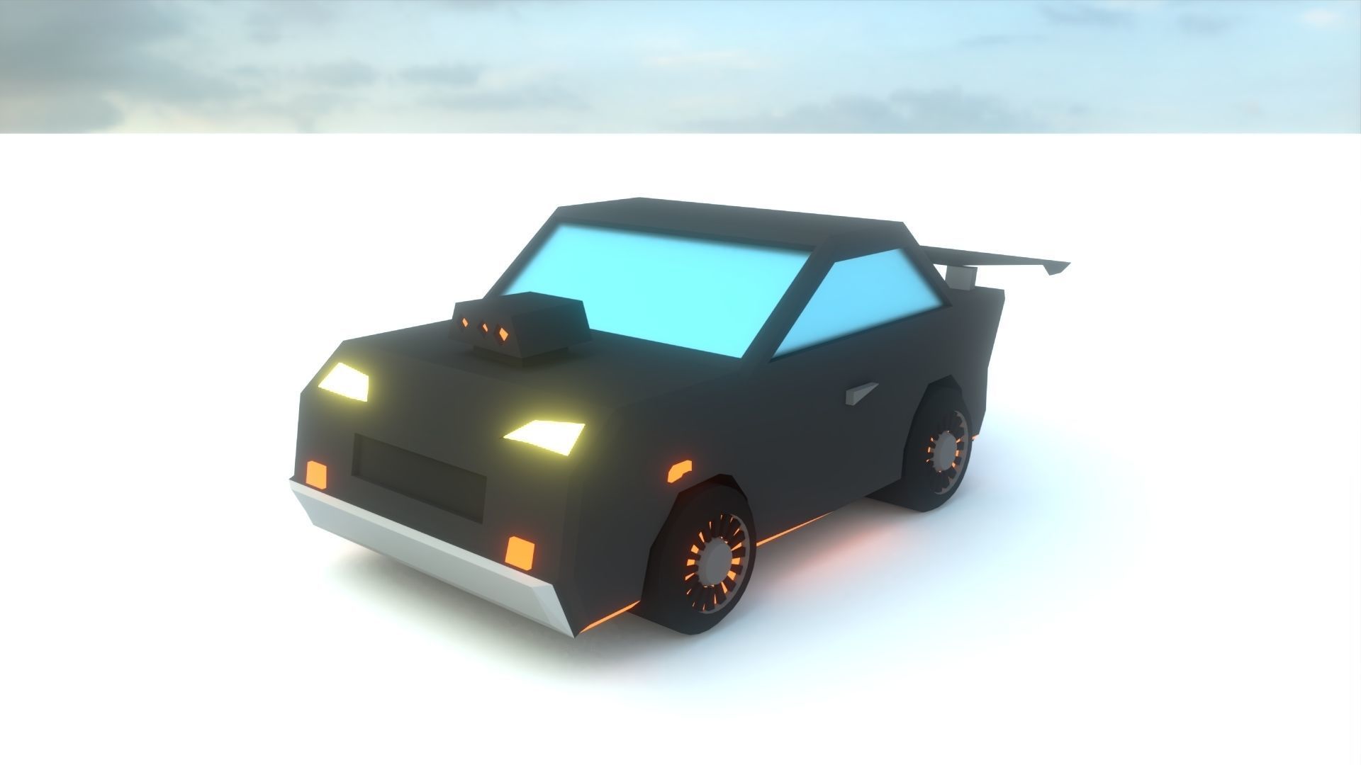 Low Poly Street Car Rig Low-poly 3D model_4