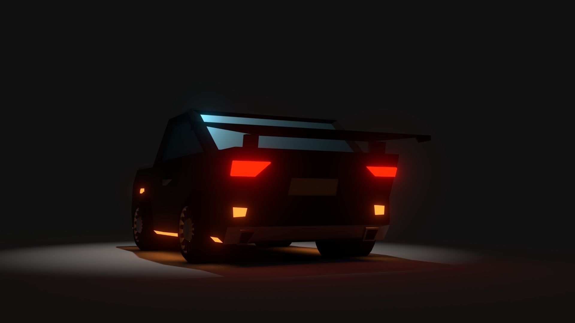 Low Poly Street Car Rig Low-poly 3D model_1