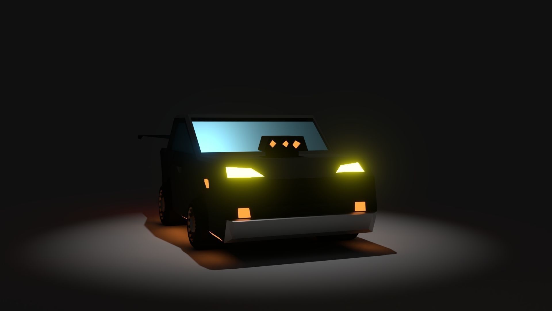 Low Poly Street Car Rig Low-poly 3D model_2