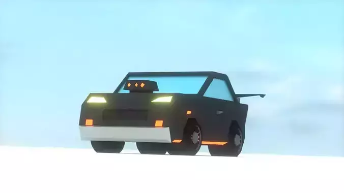 Low Poly Street Car Rig Low-poly 3D model