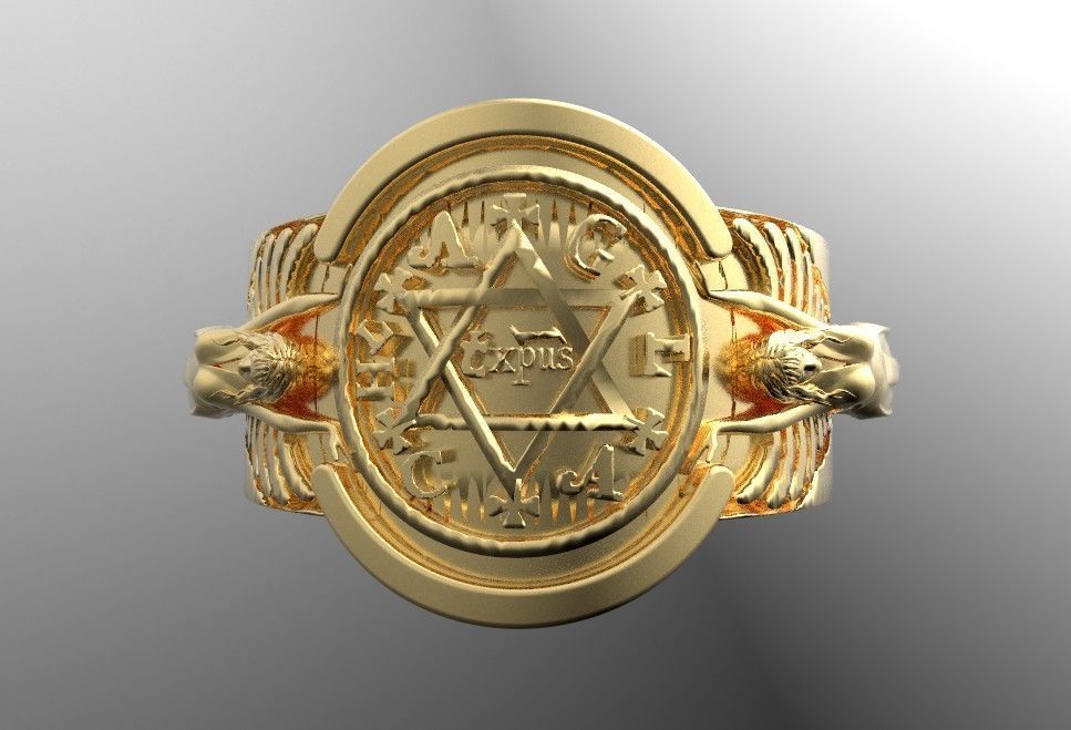 King Solomon ring with godess 3d model 3D print model_3