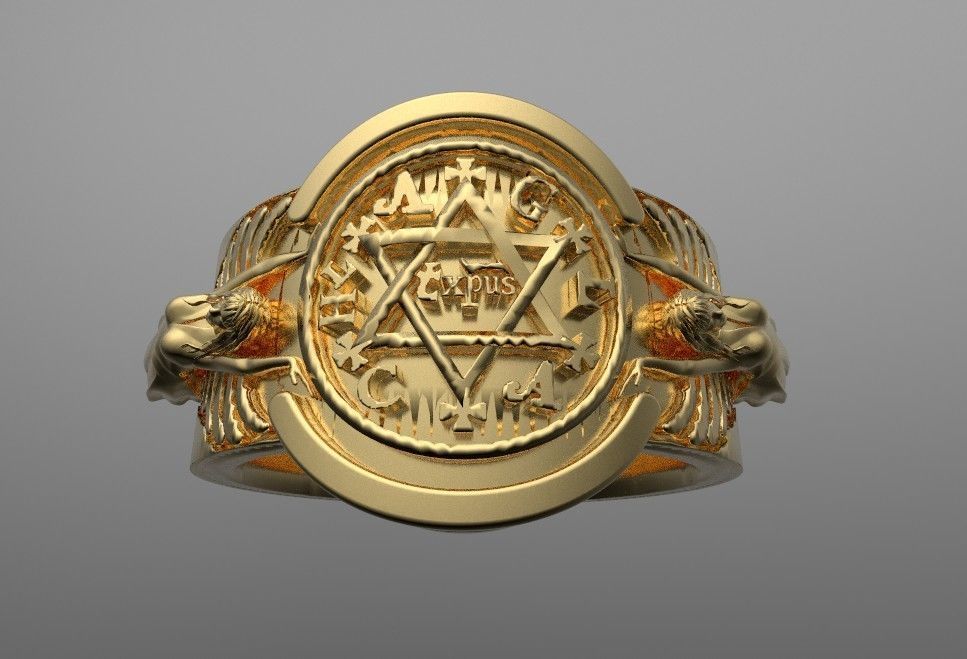 King Solomon ring with godess 3d model 3D print model_1