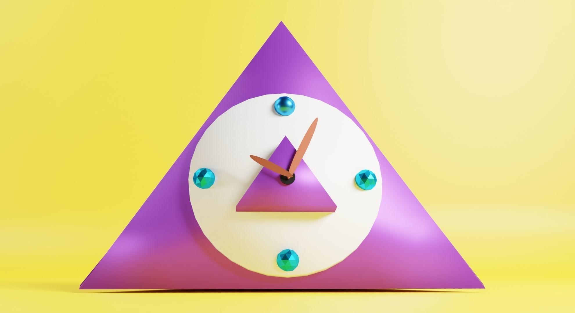 TRIANGLE DIAMOND CLOCK  3D model_1