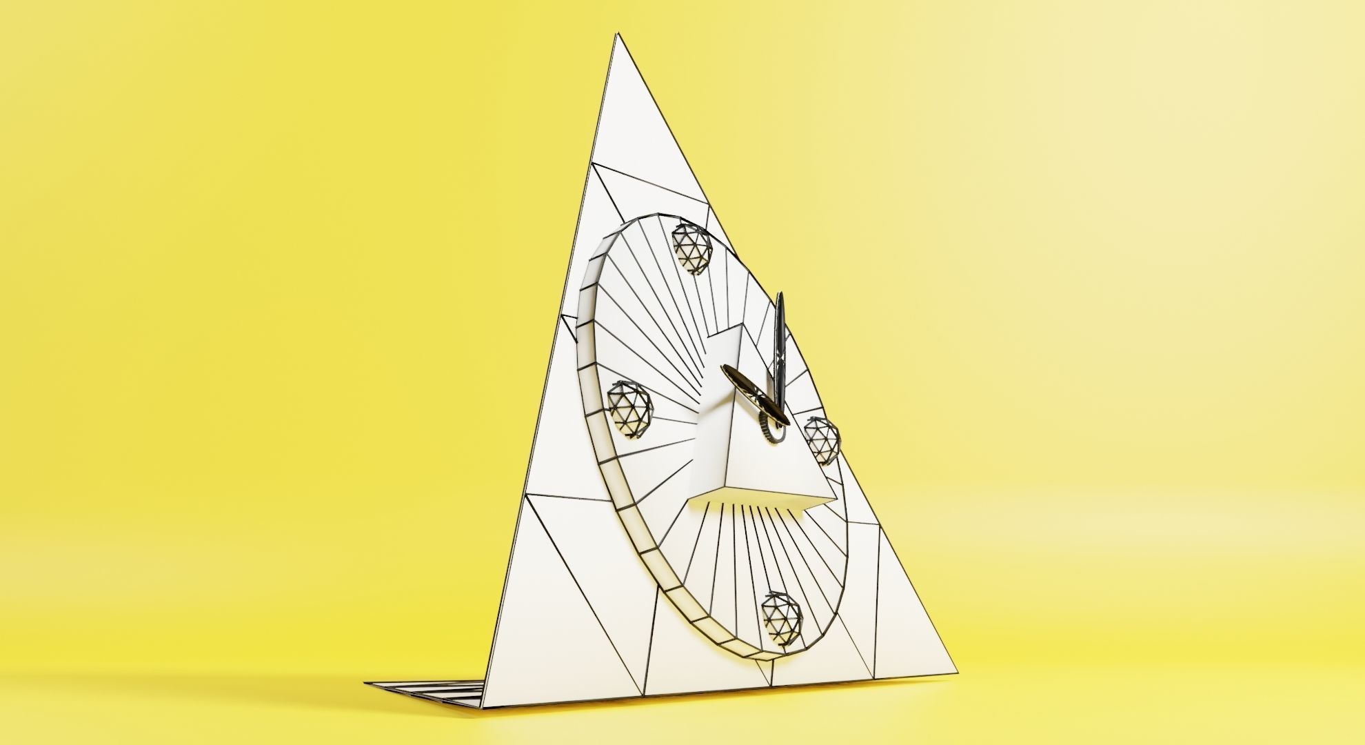 TRIANGLE DIAMOND CLOCK  3D model_3