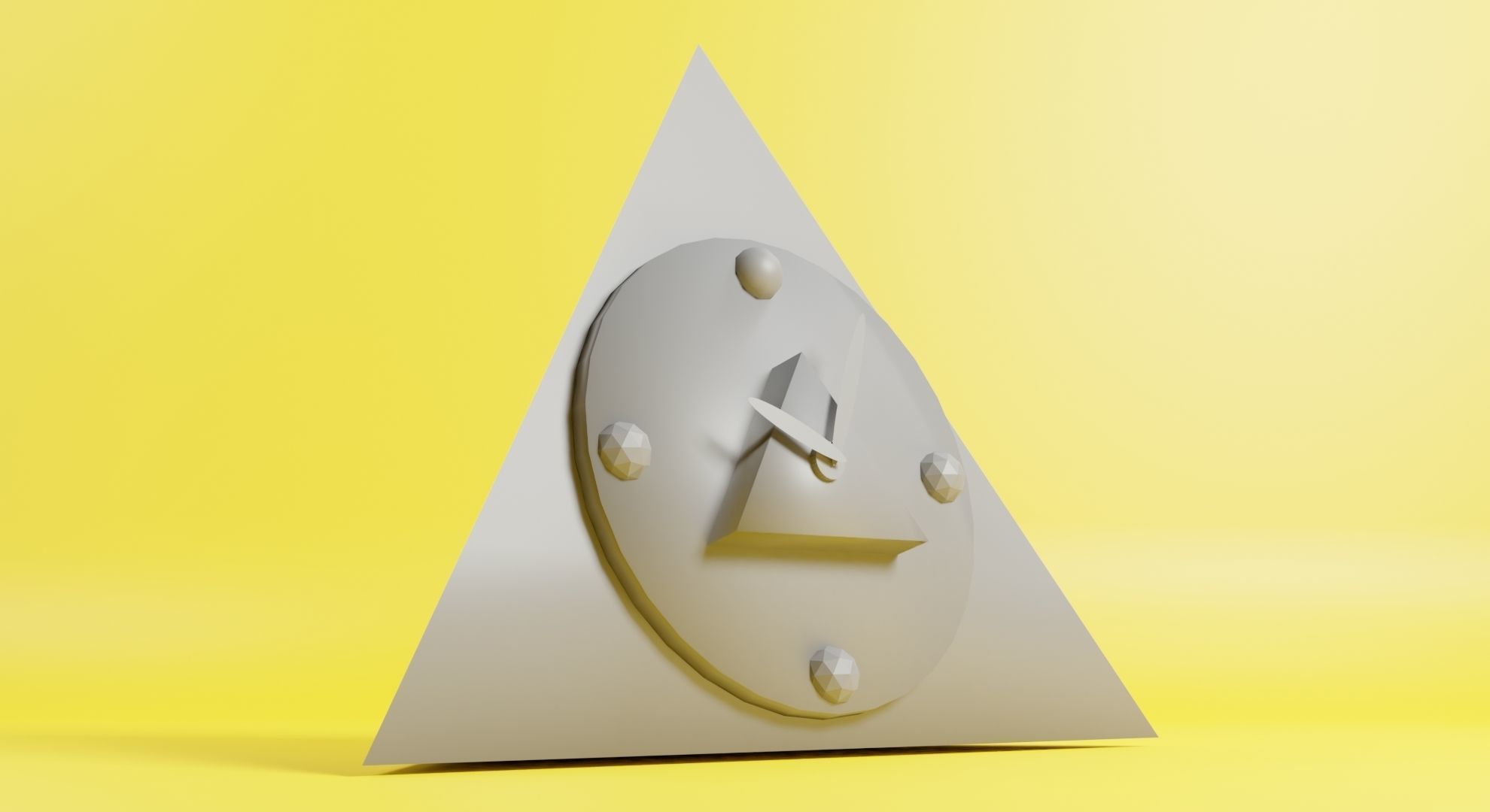 TRIANGLE DIAMOND CLOCK  3D model_4