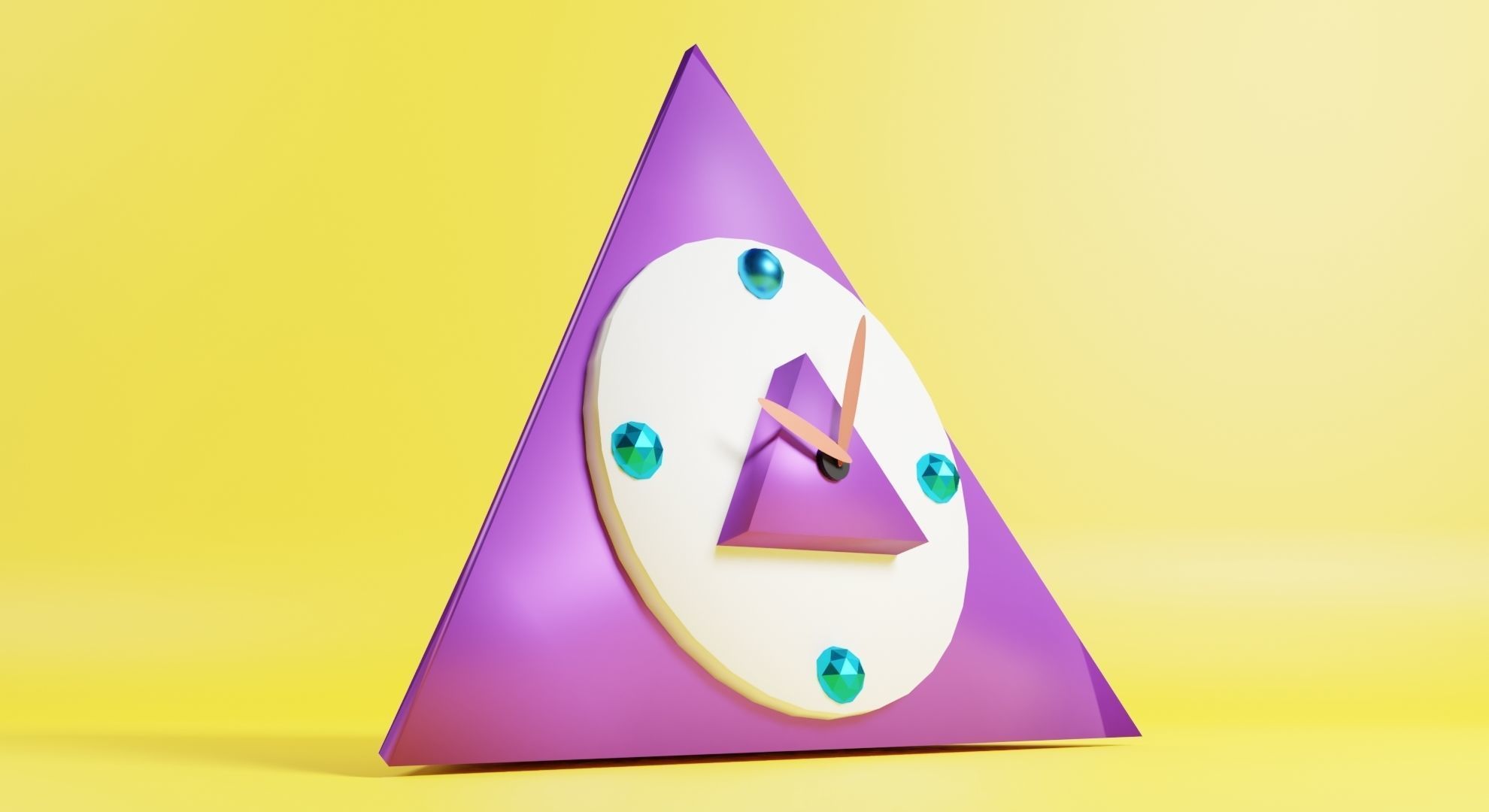 TRIANGLE DIAMOND CLOCK  3D model_2