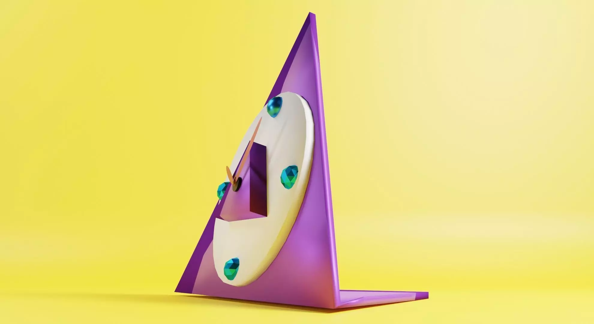 TRIANGLE DIAMOND CLOCK  3D model_0