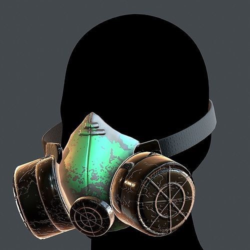 Gas mask helmet 3d model scifi Low-poly Low-poly 3D model Low-poly 3D model