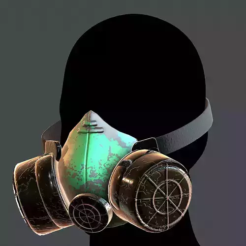 Gas mask helmet 3d model scifi Low-poly Low-poly 3D model Low-poly 3D model