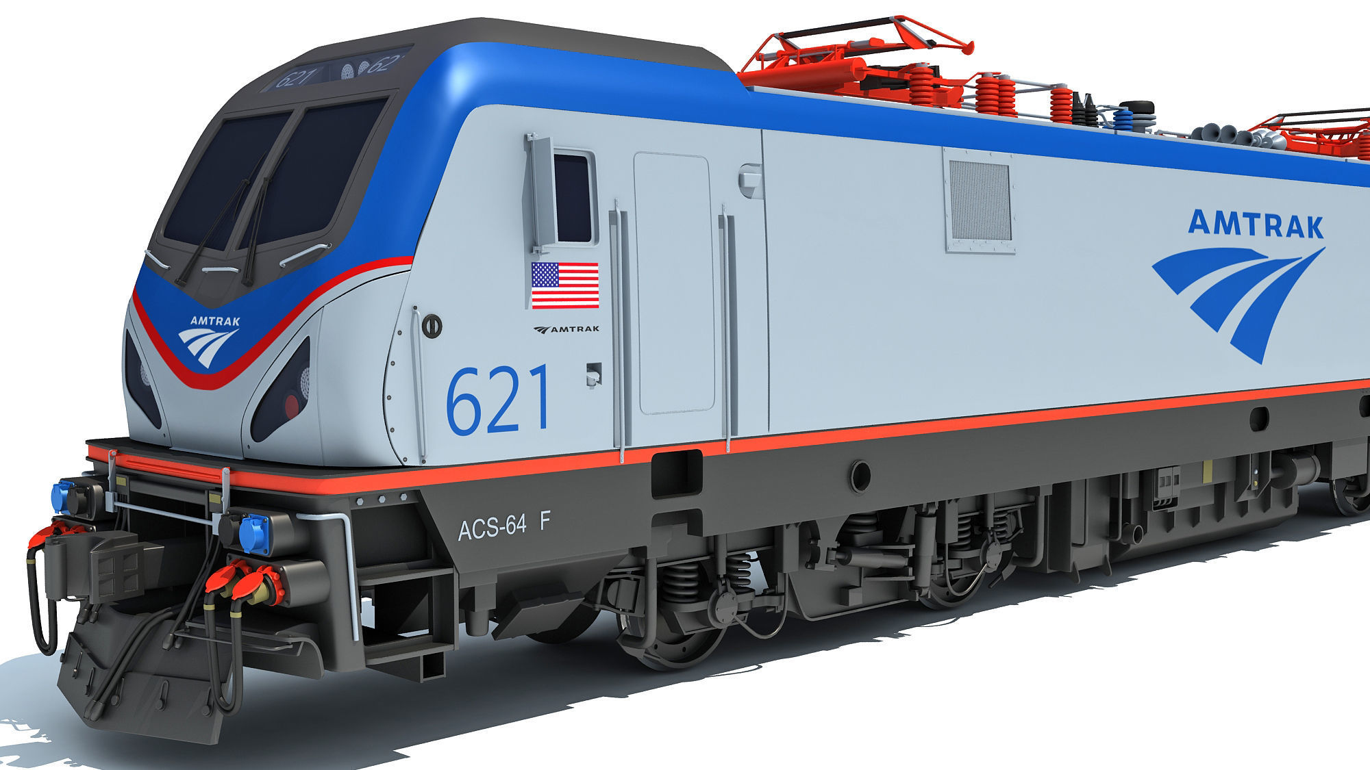 Amtrak Train 3D 3D model_13