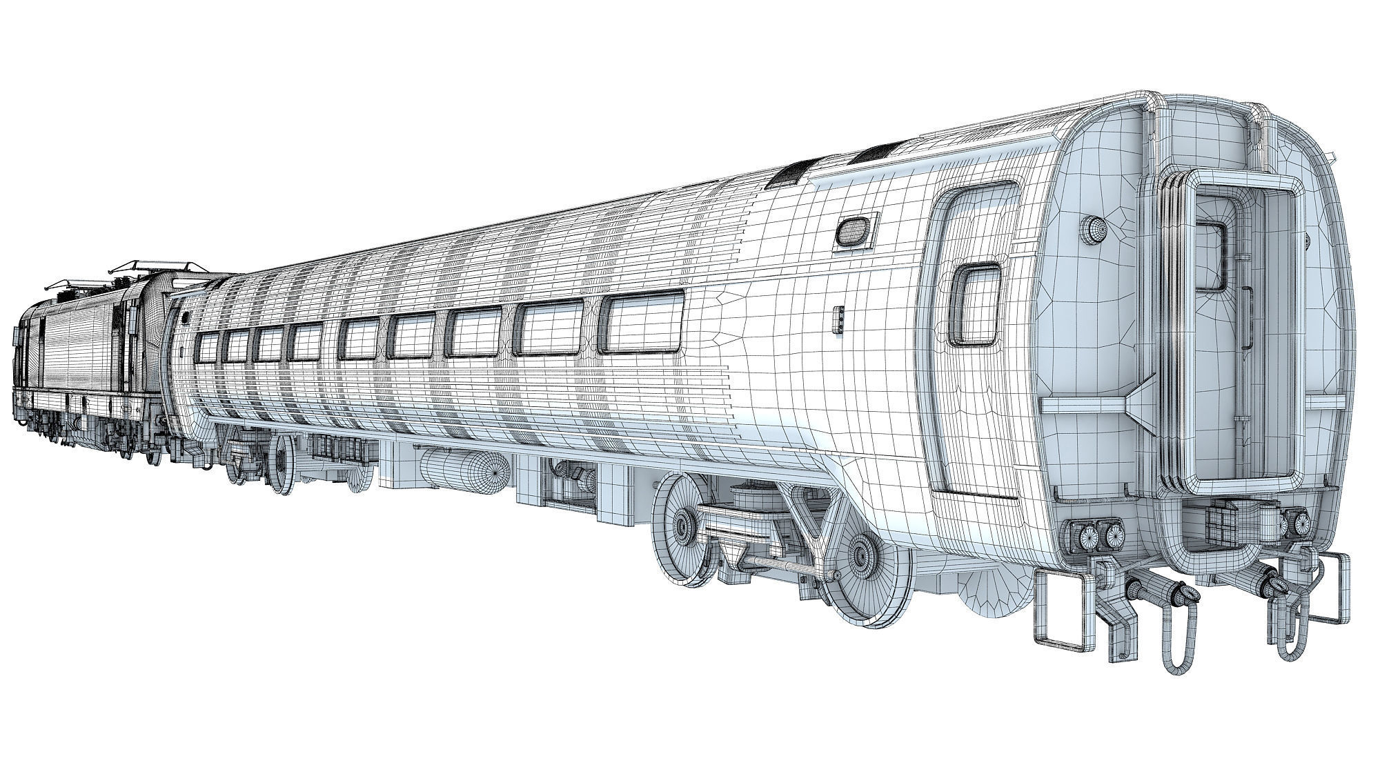 Amtrak Train 3D 3D model_19